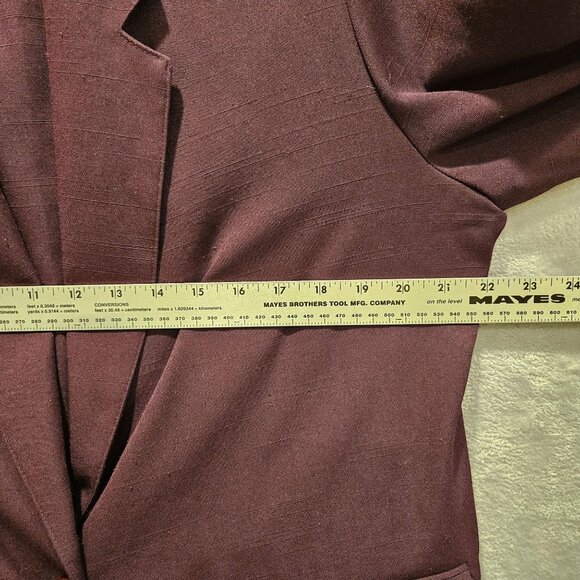 Liz Baker Essentials Skirt Suit Set Womens 16 Dark Purple notched Pleated career - Picture 7 of 12